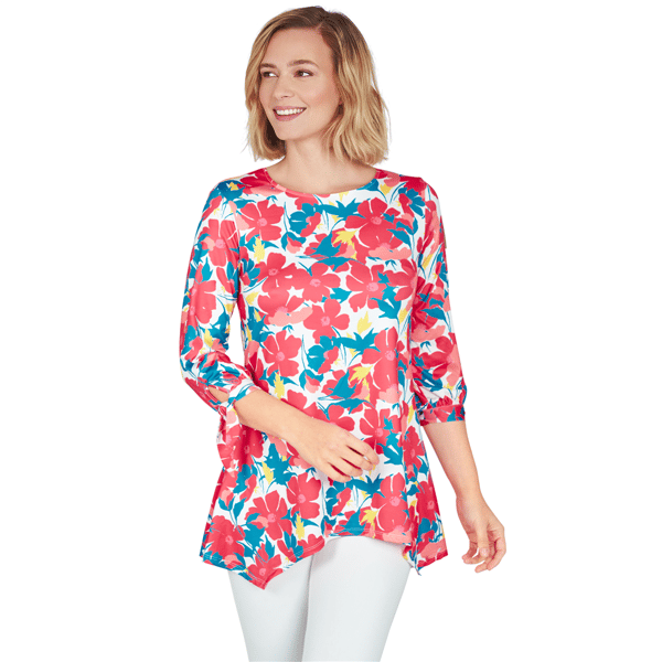 Plus Size Ruby Rd. Larky Lark Effortless Swing Top In Whimsical - image 