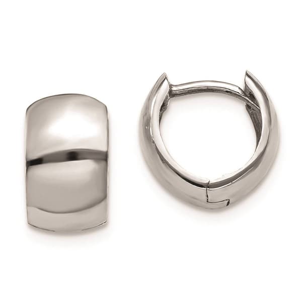 Gold Classics(tm) 14kt. White Gold Hinged Wide Hoop Earrings - image 