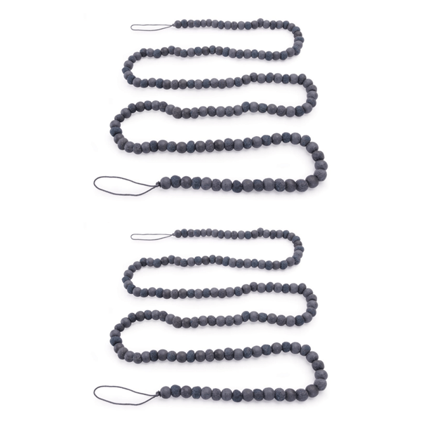 Melrose Wood Bead Garland - Set of 2