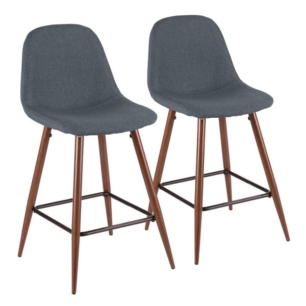 LumiSource Pebble Mid-Century Modern Counter Stools - Set of 2 - image 