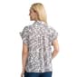 Petite Jones New York Short Ruffle Sleeve V Neck Paisley Blouse - image 2