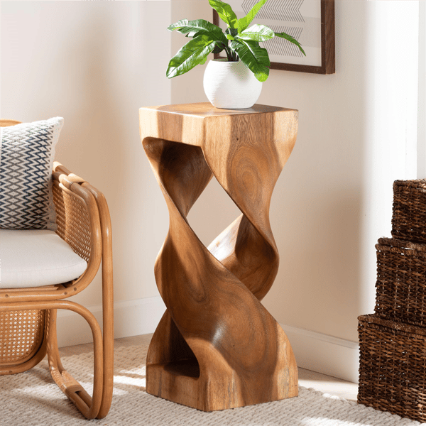 bali & pari Rapha Suar Wood Accent Table