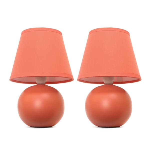 Simple Designs Mini Ceramic Globe Table Lamp - Set of 2
