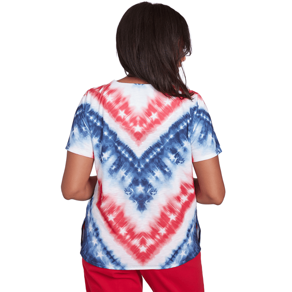 Womens Alfred Dunner Land of the Free Tie Dye American Tee