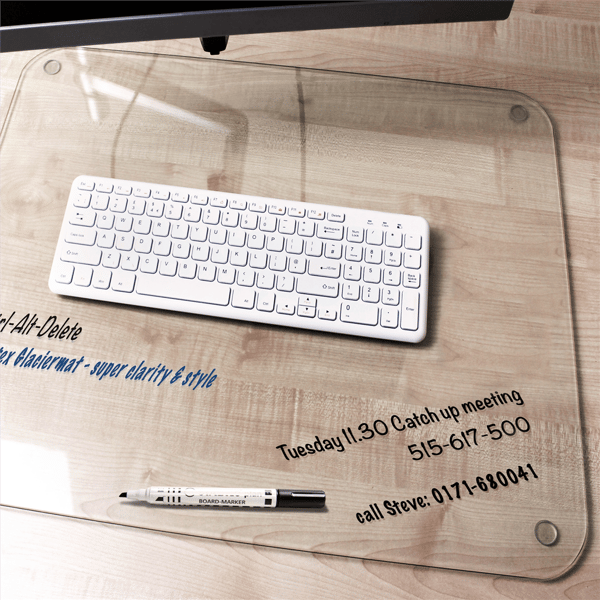 Floortex® Glaciermat® Glass Desk Pad