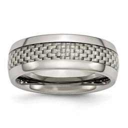 Mens Endless Affection(tm) Titanium Band w/ Grey Carbon Fiber Inlay