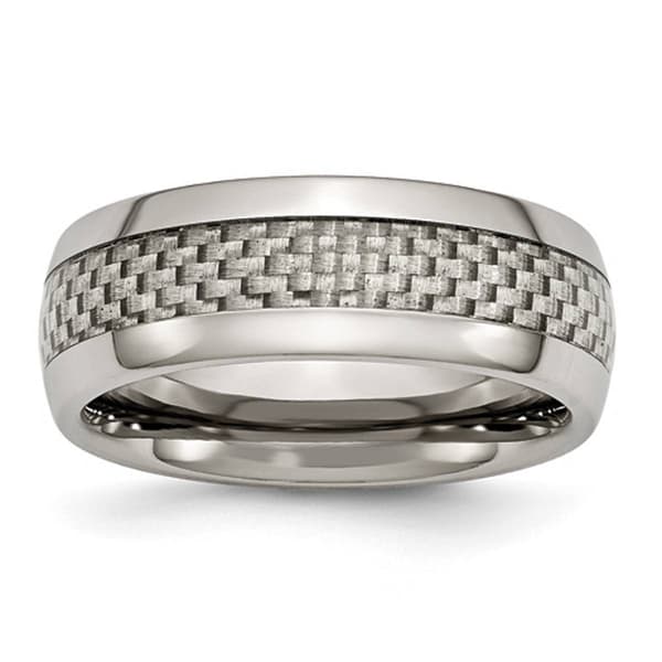Mens Endless Affection&#40;tm&#41; Titanium Band w/ Grey Carbon Fiber Inlay - image 