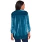 Womens Ruby Rd. Wintery Glow 3/4 Sleeve Knit Velvet Top - image 2