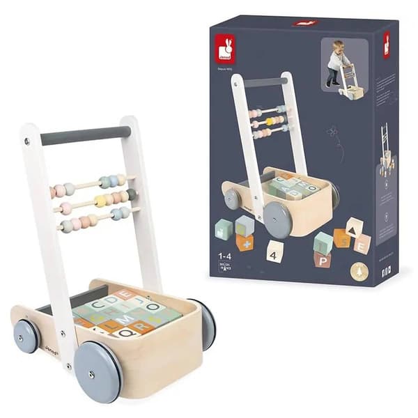 Janod Sweet Cocoon Block Push Cart - image 