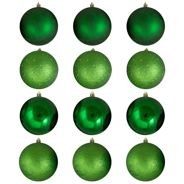 Northlight 12ct. Shatterproof 4-Finish Christmas Ball Ornaments
