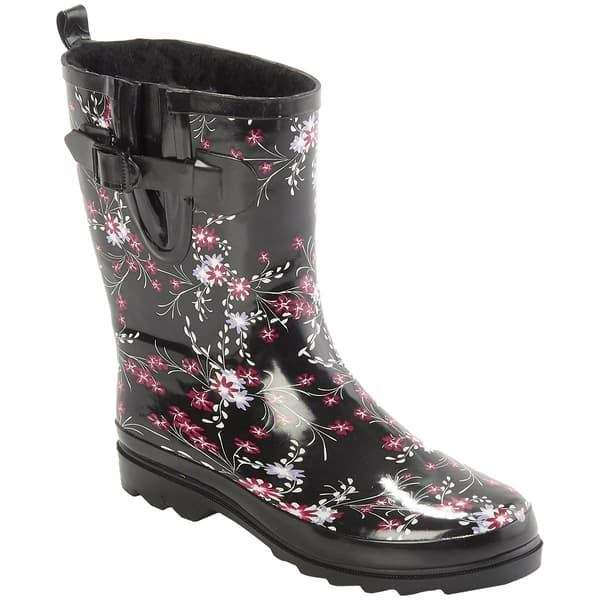 Womens Fifth &amp; Luxe Mid Calf Faux Fur Lined Rain Boots - image 