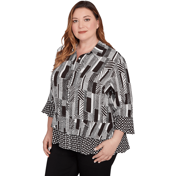 Plus Size Alfred Dunner Business As Usual Button Front Blouse