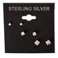 Sterling Silver Cubic Zirconia Trio Square Stud Earrings - image 1