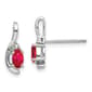14kt. White Gold Oval Ruby Stud Earrings - image 1