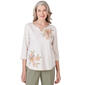 Petite Alfred Dunner Tuscan Sunset Knit Embroidered Flowers Top - image 1