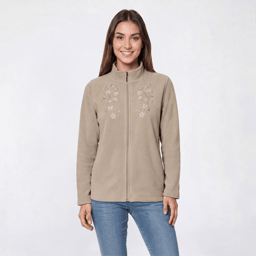 Womens Hasting & Smith Long Sleeve Floral Fleece Jacket