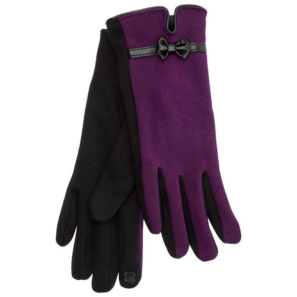 Womens Olivia Parker Fleece Touchscreen Gloves w/ Bow - image 