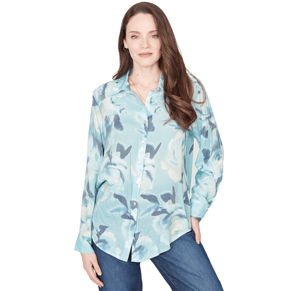 Womens Skyes the Limit Fresh Start Long Sleeve Relaxed Button D