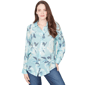 Womens Skyes the Limit Fresh Start Long Sleeve Relaxed Button D - image 1