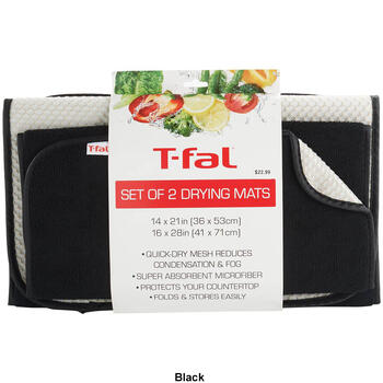 T-Fal Microfiber Dish Drying Mat Reverses to Mesh, Set of 2
