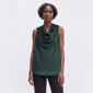 Womens Kasper Sleeveless Drape Neck Solid Satin Blouse - image 1