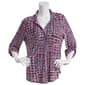 Womens Emily Daniels 3/4 Sleeve Button Down Disco Dot Blouse - image 1