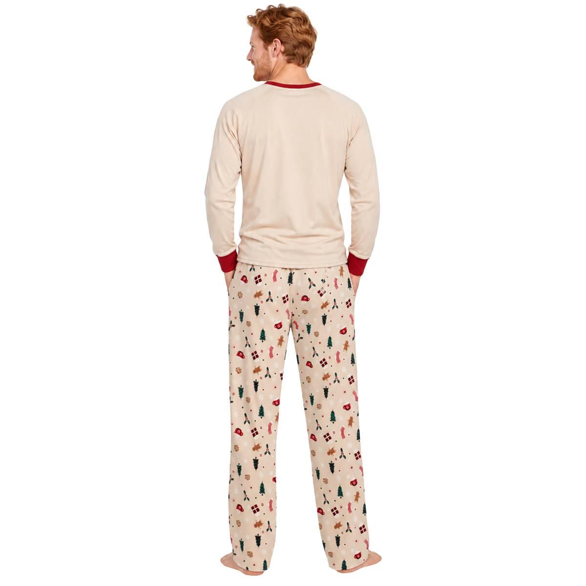 Mens Jaclyn Long Sleeve Feliz Navidad Winter Pajama Set