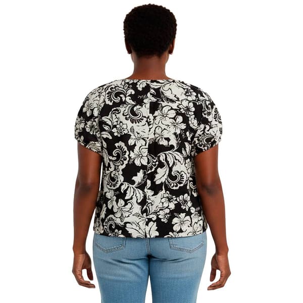 Womens Architect® Tonal Floral Tropical Peasant Blouse