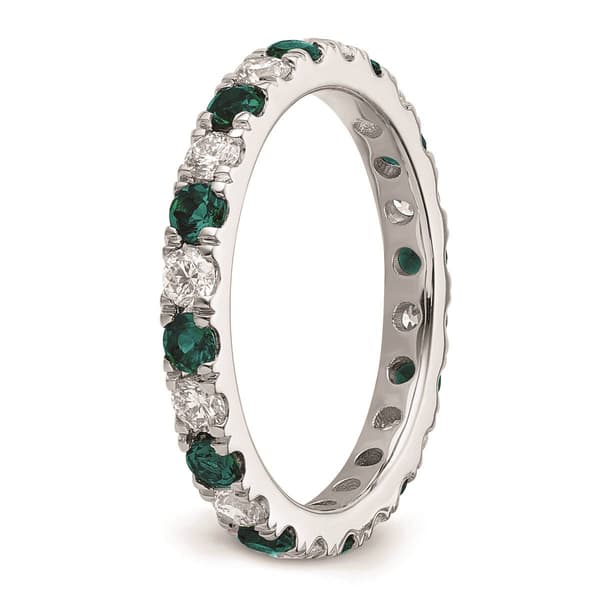 Pure Fire 14kt. White Gold Lab Created Alexandrite Eternity Band