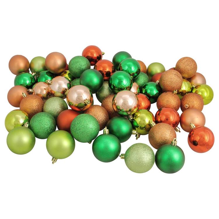Northlight Seasonal 60ct 3-Finish Shatterproof Ornaments