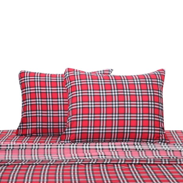 Harper Loft Cady Plaid Microfiber 4pc. Sheet Set