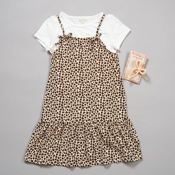 Girls (7-12) BTween(R) Short Sleeve Tee w/ Leopard Ruffle Jumper