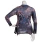 Womens OneWorld Haunting Hour Hacci V-Neck Shark Bite Hem Tee - image 3