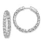 Sterling Silver 28mm x 28mm Hoop Earrings - image 1
