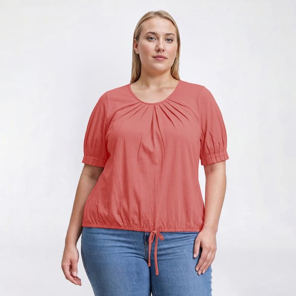 Plus Size Preswick & Moore® Balloon Sleeve Elastic Hem Blouse