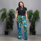 Plus Size 24/7 Comfort Apparel Teal Paisley Bell Bottom Pants - image 4