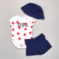 Baby Boy (NB-9M) Quiltex Stars And Smiles 3pc. Set W/ Hat - image 1