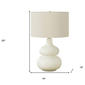 HomeRoots 25in. Cream Ceramic Gourd Table Lamp - image 3