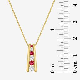 Gemstone Classics™ Lab Grown Ruby & Sapphire Ladder Pendant