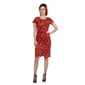 Womens 24/7 Comfort Apparel Jessie Red & Black Sheath Dress - image 1