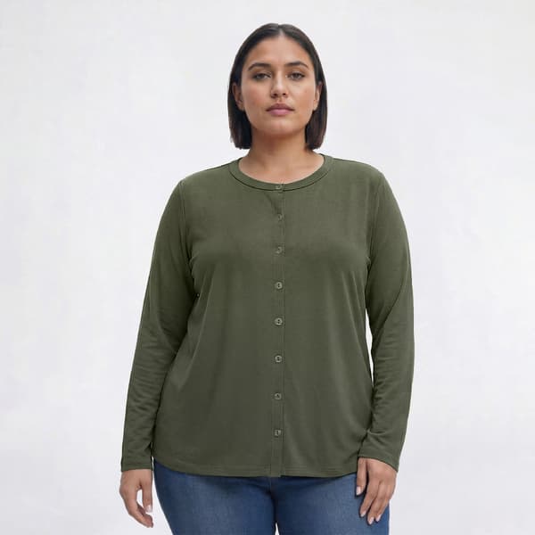 Plus Size Architect(R) Long Sleeve Button Front Tee - image 