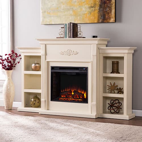 Southern Enterprises Electric Fireplace with Bookcases - image 