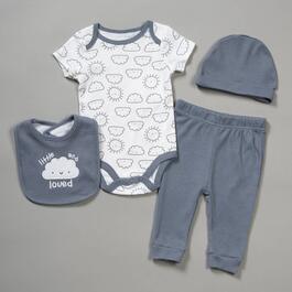 Baby Boy &#40;3-9M&#41; Rene Rofe&#40;R&#41; 4pc. Clouds Bodysuit & Pants Set