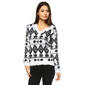 Womens White Mark Tribal Sweater - image 2