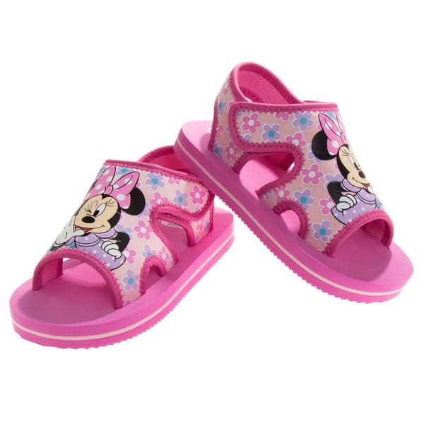 Little Girls Disney Minnie Mouse Hook and Loop Sandals