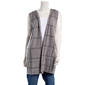 Womens 89th & Madison Sleeveless Plaid Hooded Cardigan - image 1