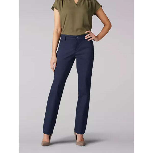 Womens Lee&#40;R&#41; Solid Wrinkle Free Relaxed Fit Pants - Short - image 
