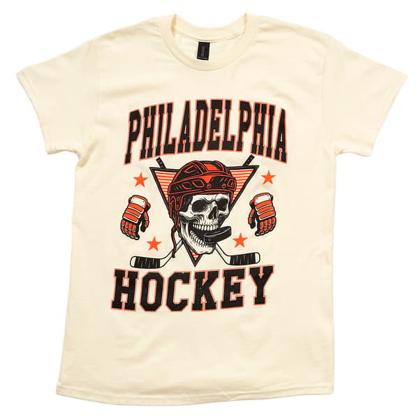 Mens Tailgate Philadelphia Hockey Puck Mouth Short Sleeve Tee - image 