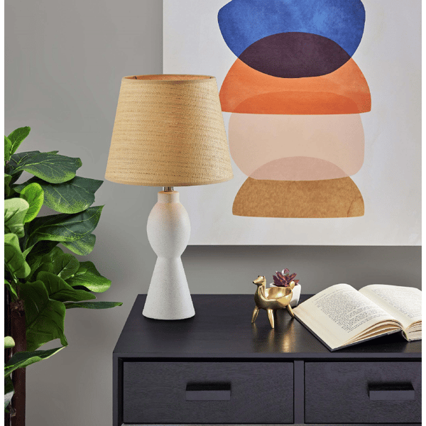 Simplee Adesso Everest Table Lamp with Rattan Shade