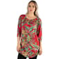 24/7 Comfort Apparel 3/4 Sleeve Paisley Tunic - image 1